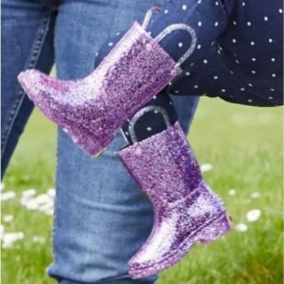 BRAND NEW CHIEF KIDS GIRL'S GLITTER PVC BOOT (Toddler/Little Kid) - Picture 1 of 16